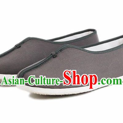 Chinese National Grey Cloth Shoes Traditional Martial Arts Shoes Monk Shoes for Men