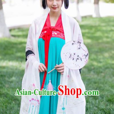 Chinese Ancient Tang Dynasty Princess Embroidered Historical Costumes for Women
