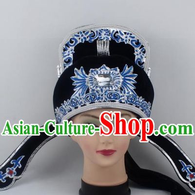 Chinese Traditional Peking Opera Niche Hats Ancient Scholar Black Hat for Men