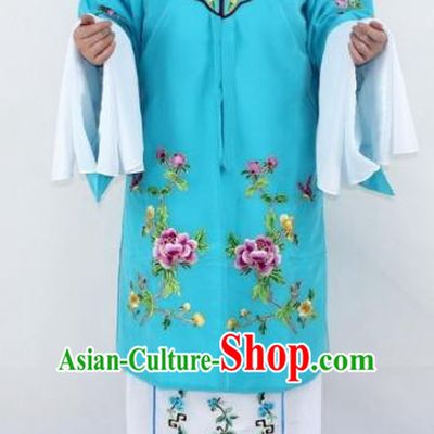 Chinese Traditional Peking Opera Actress Costumes Ancient Nobility Lady Sky Blue Cloak for Women