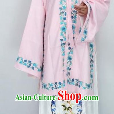 Chinese Traditional Peking Opera Diva Pink Costumes Ancient Princess Embroidered Cloak for Women