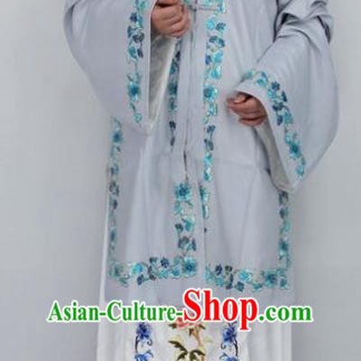 Chinese Traditional Peking Opera Diva Grey Costumes Ancient Princess Embroidered Cloak for Women