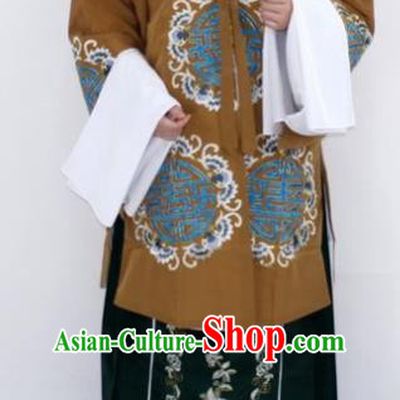 Chinese Traditional Peking Opera Pantaloon Costumes Ancient Landlord Shiva Khaki Cloak for Women