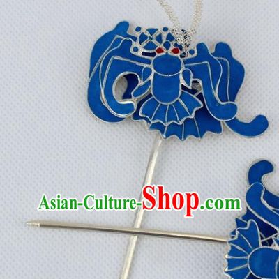 Chinese Traditional Peking Opera Diva Hair Accessories Ancient Bats Hairpins for Women