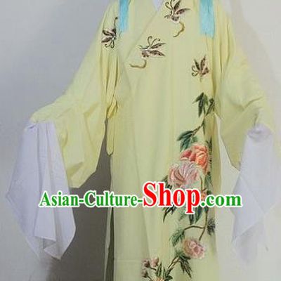 Chinese Traditional Peking Opera Niche Embroidered Yellow Robe Ancient Scholar Costume for Men