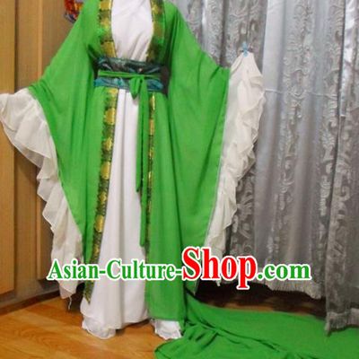 Traditional Chinese Han Dynasty Classical Dance Costumes Ancient Imperial Consort Green Hanfu Dress for Women