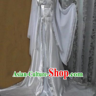Traditional Chinese Han Dynasty Classical Dance Costumes Ancient Imperial Consort White Hanfu Dress for Women