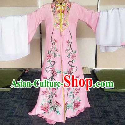 Chinese Traditional Beijing Opera Embroidered Costume Ancient Imperial Consort Pink Hanfu Dress for Women