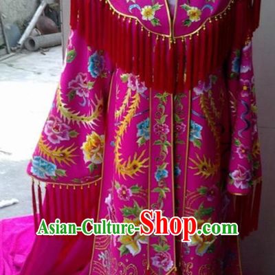 Traditional Chinese Tang Dynasty Costume Ancient Imperial Consort Embroidered Rosy Hanfu Dress for Women