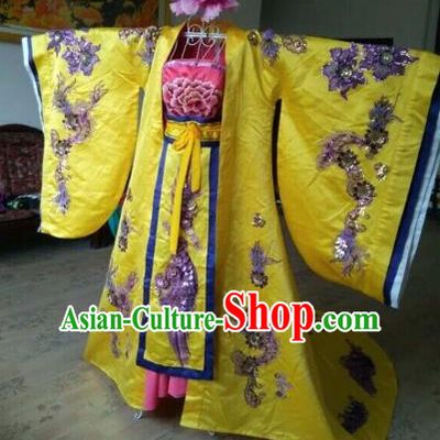 Traditional Chinese Tang Dynasty Imperial Consort Historical Costumes Ancient Embroidered Yellow Hanfu Dress for Women