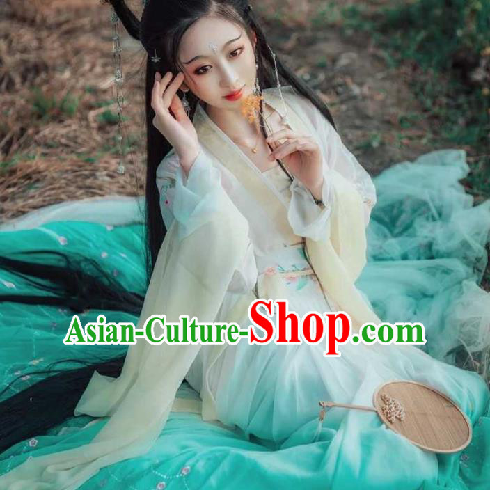 Chinese Ancient Palace Lady Hanfu Han Dynasty Imperial Concubine Queen Embroidered Historical Costumes
