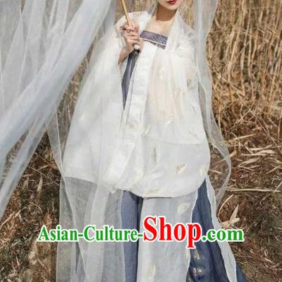 Traditional Chinese Ancient Peri Goddess Hanfu Dress Tang Dynasty Imperial Consort Embroidered Costumes for Women