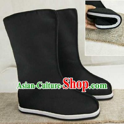 Chinese Traditional Classical Shoes Ancient Hanfu Shoes Swordsman Black Boots for Men