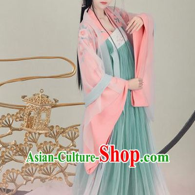 Traditional Chinese Tang Dynasty Princess Costumes Ancient Fairy Dress and Headpiece for Women