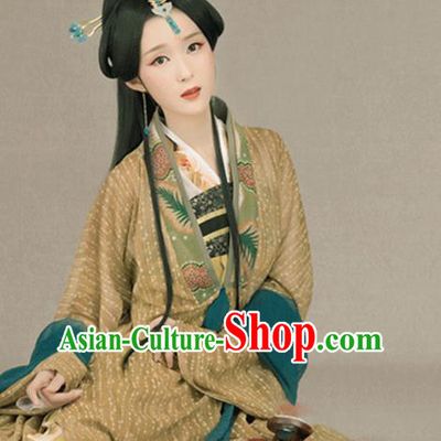 Traditional Chinese Ancient Tang Dynasty Queen Costumes and Headpiece for Women