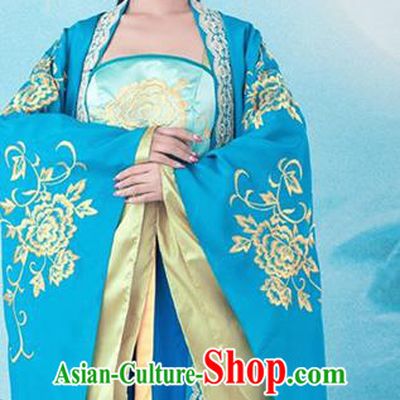 Traditional Chinese Ancient Tang Dynasty Queen Costumes and Headpiece Complete Set for Women