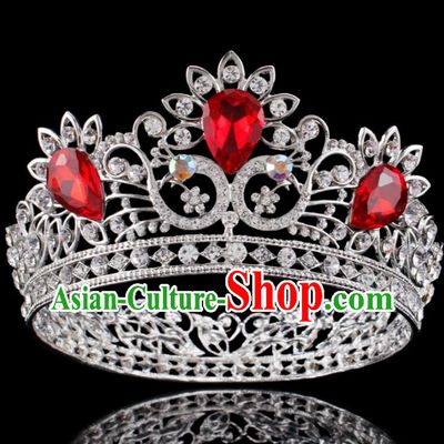 Baroque Wind Hair Accessories Bride Retro Crystal Round Royal Crown for Women
