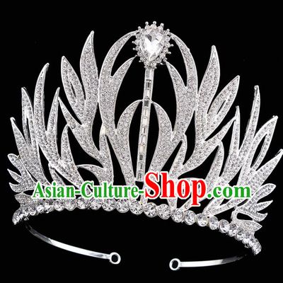 Top Grade Zircon Royal Crown Baroque Princess Retro Wedding Bride Hair Accessories for Women