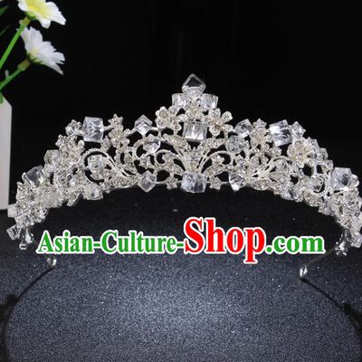 Top Grade Retro Princess Rhinestone Royal Crown Baroque Wedding Bride Hair Accessories for Women