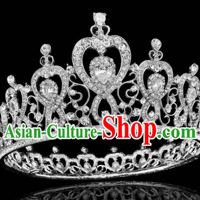 Top Grade Retro Royal Crown Baroque Queen Wedding Bride Hair Accessories for Women