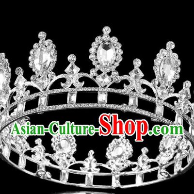 Top Grade Handmade Wedding Crystal Royal Crown Baroque Princess Retro Hair Accessories for Women