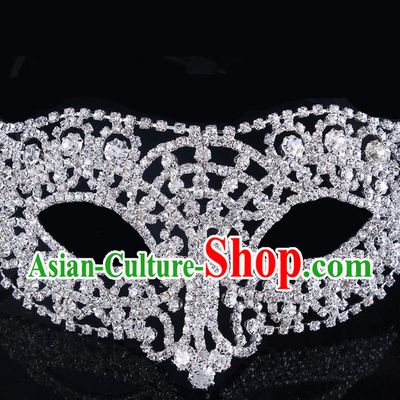 Handmade Halloween Accessories Face Mask Venice Fancy Ball Crystal Masks for Women