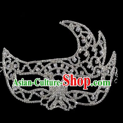 Handmade Halloween Accessories Zircon Face Mask Venice Fancy Ball Crystal Masks for Women