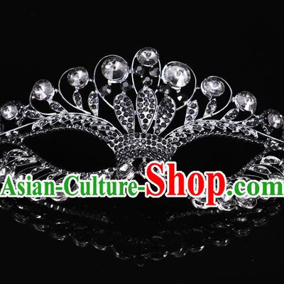 Handmade Halloween Accessories Venice Fancy Ball Cosplay Props Crystal Grey Masks for Women