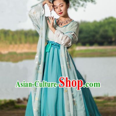 Ancient Chinese Tang Dynasty Hanfu Dress Imperial Consort Embroidered Costumes for Women