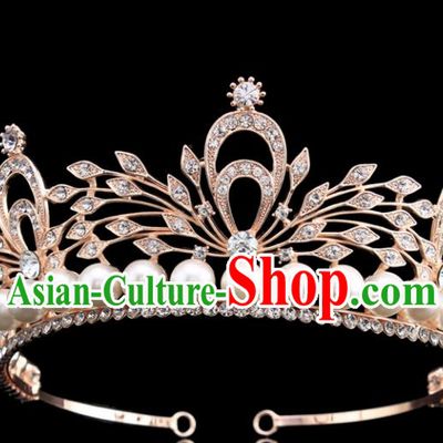 Handmade Bride Wedding Hair Jewelry Accessories Baroque Royal Crown for Women