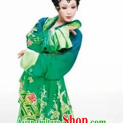 Chinese Han Dynasty Imperial Consort Diau Charn Embroidered Costumes Ancient Palace Green Hanfu Dress for Women