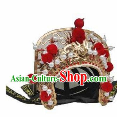 Chinese Traditional Beijing Opera Hats Sichuan Opera Changing Faces Embroidered Golden Helmet for Men
