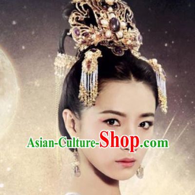 Chinese Ancient Imperial Consort Hair Accessories Tang Dynasty Phoenix Coronet Hairpins for Women