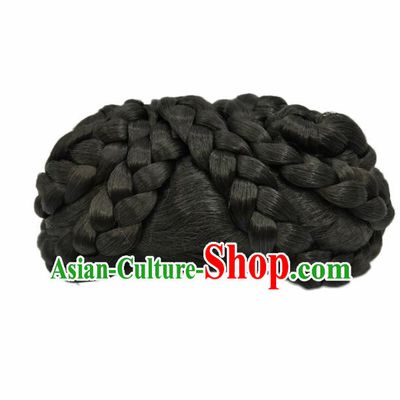 Chinese Ancient Qing Dynasty Hair Accessories Manchu Imperial Consort Chignon Wigs for Women