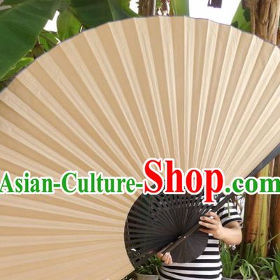 Chinese Traditional Paper Fans Decoration Crafts Handmade Black Frame Folding Fans