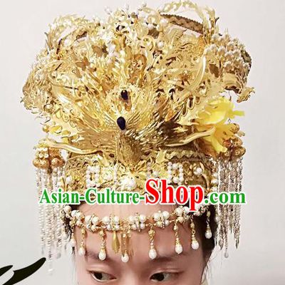 Chinese Ancient Ming Dynasty Princess Hair Accessories Bride Phoenix Coronet Hairpins for Women