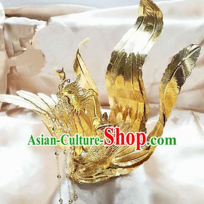 Chinese Ancient Ming Dynasty Princess Hair Accessories Bride Phoenix Hairpins for Women