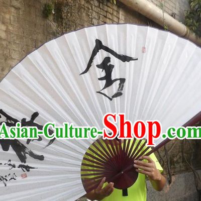 Chinese Traditional Fans Decoration Crafts Red Frame Painting Calligraphy Folding Fans Paper Fans