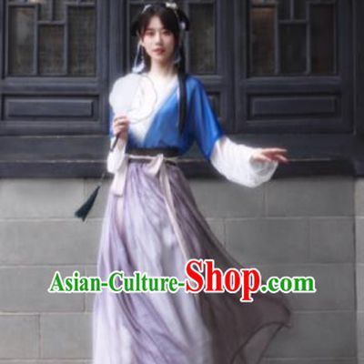 Chinese Tang Dynasty Nobility Lady Costumes Ancient Las Meninas Hanfu Dress for Women