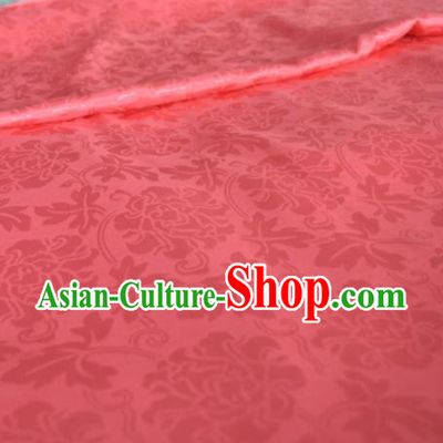 Asian Chinese Traditional Twine Peony Pattern Design Pink Brocade Fabric Silk Fabric Chinese Fabric Material