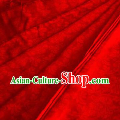 Asian Chinese Traditional Twine Peony Pattern Design Red Brocade Fabric Silk Fabric Chinese Fabric Material