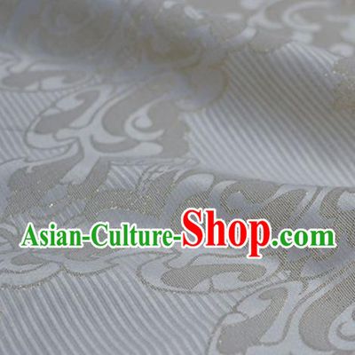 Asian Chinese Traditional Pattern Design White Brocade Fabric Chinese Costume Silk Fabric Material