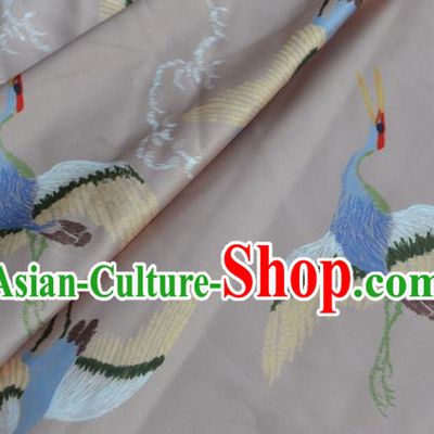 Asian Chinese Traditional Fabric Crane Pattern Design Brocade Fabric Chinese Costume Silk Fabric Material