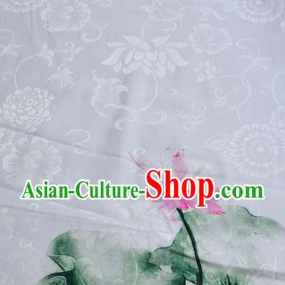 Asian Chinese Traditional Fabric Lotus Pattern Design Brocade Fabric Chinese Costume Silk Fabric Material