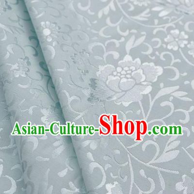 Asian Chinese Traditional Fabric Peony Pattern Design White Brocade Fabric Chinese Costume Silk Fabric Material