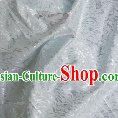 Asian Chinese Fabric Traditional Pattern Design White Brocade Fabric Chinese Costume Silk Fabric Material