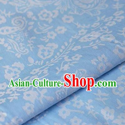 Asian Chinese Fabric Traditional Pattern Design Blue Brocade Fabric Chinese Costume Silk Fabric Material