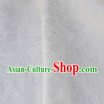 Asian Chinese Fabric Traditional Pattern Design White Brocade Fabric Chinese Costume Silk Fabric Material