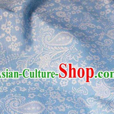 Asian Chinese Fabric Traditional Classical Pattern Design Blue Brocade Fabric Chinese Costume Silk Fabric Material