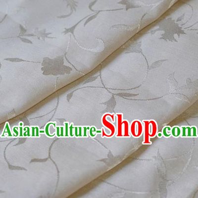 Asian Chinese Fabric Traditional Twine Pattern Design White Brocade Fabric Chinese Costume Silk Fabric Material